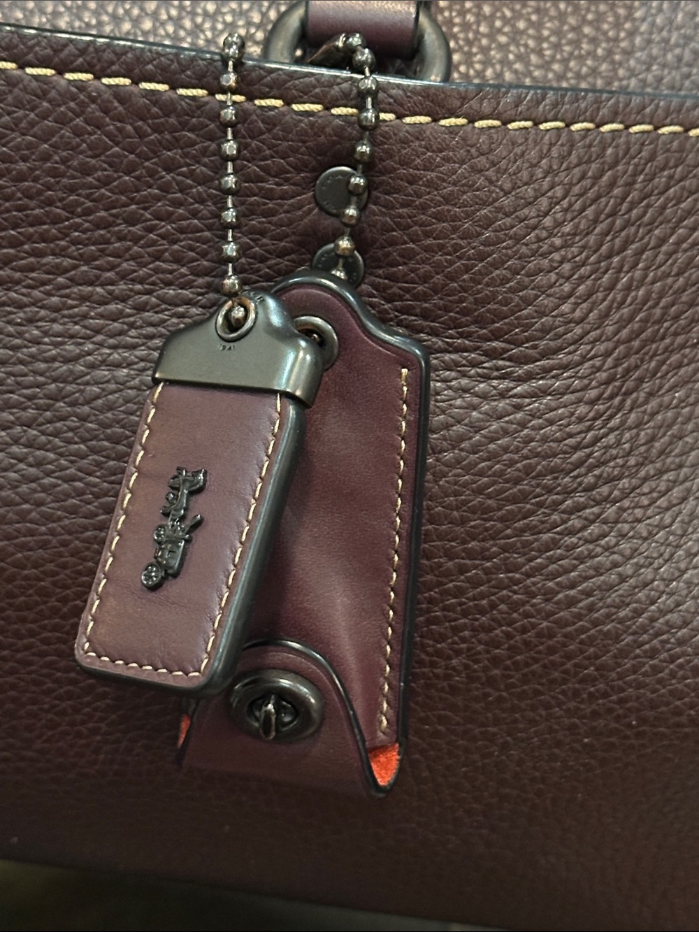 RESERVED - COACH 1941 Rogue 36 Satchel in Oxblood & Pewter w/Suede Interior HTF - Picture 9 of 17
